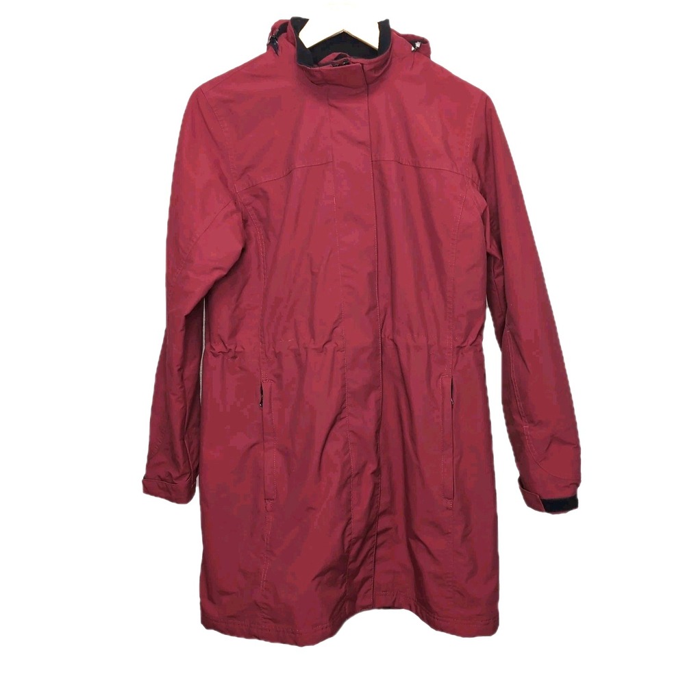 Eddie Bauer WeatherEdge Parka Jacket Womens Small S Red Insulated Hooded Coat